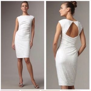 David Meister white sequin cocktail dress - Size 14